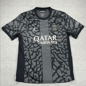 Jordan PSG Black and Gray Camouflage Men's Jersey. Mappe 7.